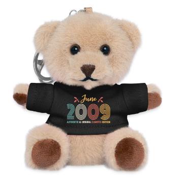Juni 2009 Geburtstag Juni 2009 Retro Juni - Teddy Schlüsselanhänger - Schwarz - Vorne