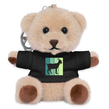 Ziege im Blockfarben-Design - Teddy Schlüsselanhänger - Schwarz - Vorne