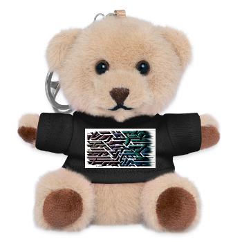Graphik Print - Teddy Schlüsselanhänger - Schwarz - Vorne