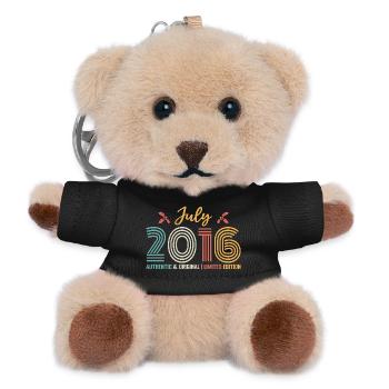 Juli 2016 Geburtstag Juli 2016 Juli - Teddy Schlüsselanhänger - Schwarz - Vorne