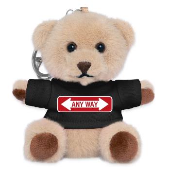 Straßenschild in irgendeiner Weise rot - Teddy Schlüsselanhänger - Schwarz - Vorne