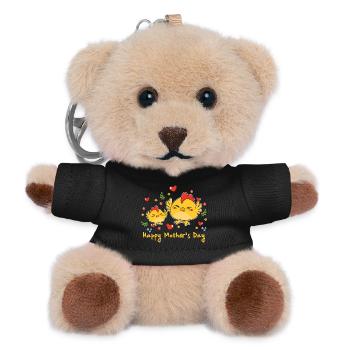Tierhaftes Mama-Küken zum Muttertag - Teddy Schlüsselanhänger - Schwarz - Vorne
