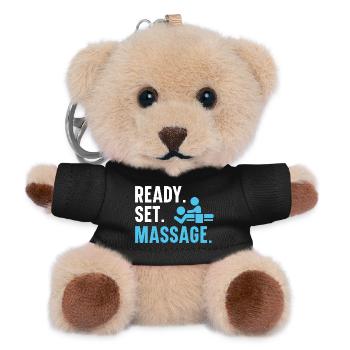 Fertig. Fertig. Massage. Therapeutin Massage-Thera - Teddy Schlüsselanhänger - Schwarz - Vorne