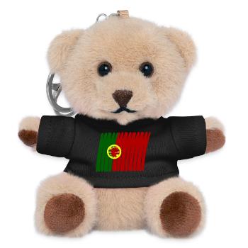 Portugal Lissabon Flag Flagge painted gemalt - Teddy Schlüsselanhänger - Schwarz - Vorne