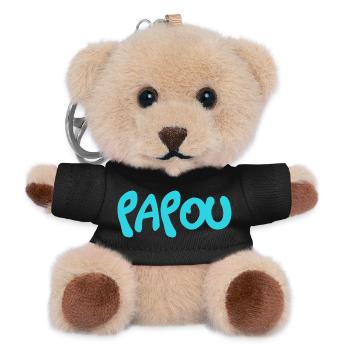 PAPA. VATERTAG. FROHER VATERTAG. ALLES GUTE ZUM GEBURTSTAG. - Teddy Schlüsselanhänger - Schwarz - Vorne