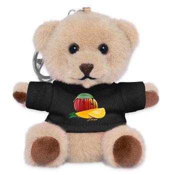 Mango Lover – Tropische Frucht Sommer Motiv - Teddy Schlüsselanhänger - Schwarz - Vorne