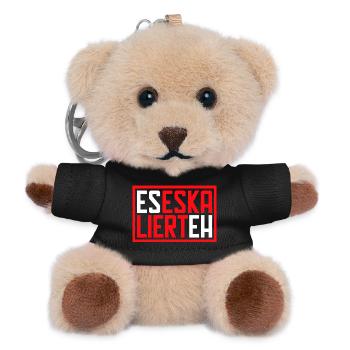 Es eskaliert eh - Teddy Schlüsselanhänger - Schwarz - Vorne