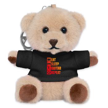 Konzertgitarre Geschenkidee für die Gitarren-Fanin - Teddy Schlüsselanhänger - Schwarz - Vorne