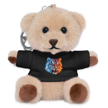 Feuer- und Eistiger – Fantasiekatze - Teddy Schlüsselanhänger - Schwarz - Vorne