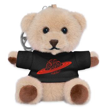 Roter Spiralplanet - Teddy Schlüsselanhänger - Schwarz - Vorne