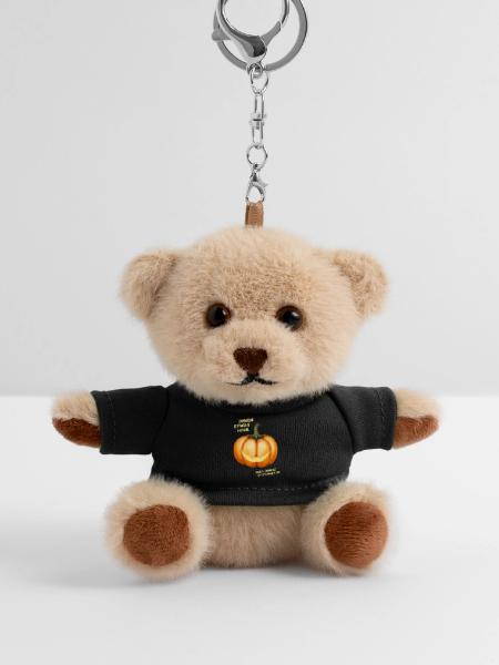 Innen etwas hohl, aber grinse sympathisch - Kürbis - Teddy Schlüsselanhänger - Schwarz - Vorne