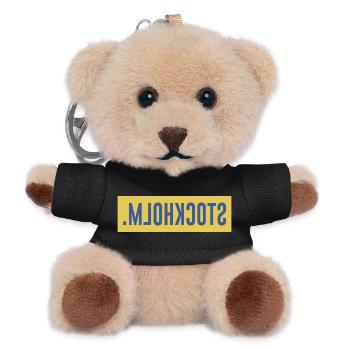 Schweden Stockholm Geschenkidee  - Teddy Schlüsselanhänger - Schwarz - Vorne