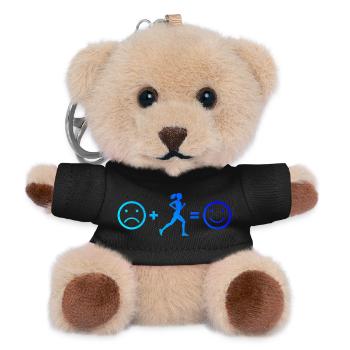 Geschenkidee für eine Laufsportlerin mit Laufsport - Teddy Schlüsselanhänger - Schwarz - Vorne