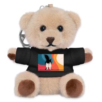 Katze von hinten - Teddy Schlüsselanhänger - Schwarz - Vorne