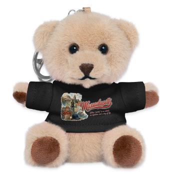 Massachusetts Retro Vintage Bay State Design - Teddy Schlüsselanhänger - Schwarz - Vorne