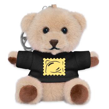 Pasta Nudeln Ravioli Italien Geschenk Weihnachten - Teddy Schlüsselanhänger - Schwarz - Vorne