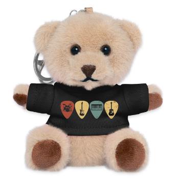Retro Music Guitar Picks Vintage-Musiker-T-Shirt - Teddy Schlüsselanhänger - Schwarz - Vorne
