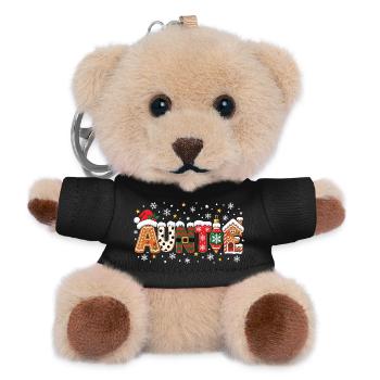 Familienfeier der Tante Weihnachten - Teddy Schlüsselanhänger - Schwarz - Vorne