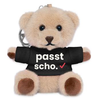 Passt scho - Österreichisch Dialekt Shirt - Teddy Schlüsselanhänger - Schwarz - Vorne