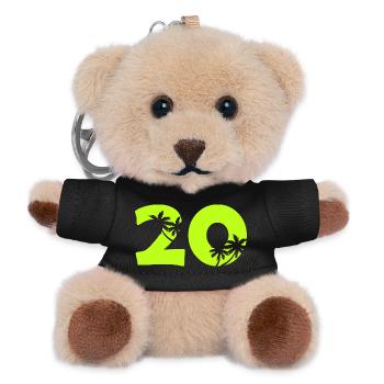 20er Tropenpalmen Retro - Teddy Schlüsselanhänger - Schwarz - Vorne
