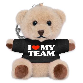 Team Teamwork Spruch - Teddy Schlüsselanhänger - Schwarz - Vorne