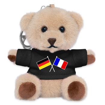 Deutschland & Frankreich Flaggen - Freundschaft - Teddy Schlüsselanhänger - Schwarz - Vorne