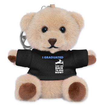 I Graduated Can I Go Back To Bed Abschluss - Teddy Schlüsselanhänger - Schwarz - Vorne