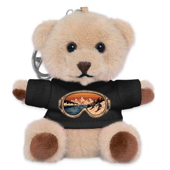Goggles Mountain Retro Alpinski - Teddy Schlüsselanhänger - Schwarz - Vorne