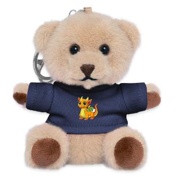 Drache Niedliche Maskottchen Zeichentrickfigur Kawaii - Teddy Schlüsselanhänger - Navy - Vorne