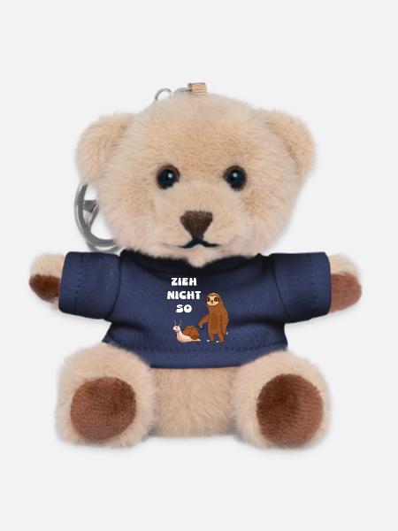 Zieh nicht so Schnecke und ein Faultier - Teddy Schlüsselanhänger - Navy