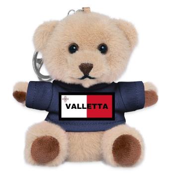 Valletta City in Malta Flagge - Teddy Schlüsselanhänger - Navy - Vorne