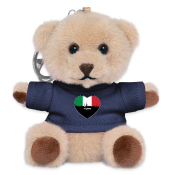 Turin Italien Flagge Skyline Reise Souvenir - Teddy Schlüsselanhänger - Navy - Vorne