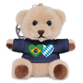 Brésil Bavière Drapeau Coeur - Porte-clés ourson - marine - Devant