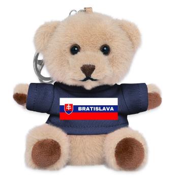 Bratislava City in Slovakian Flag - Teddy Keyring - navy - Front
