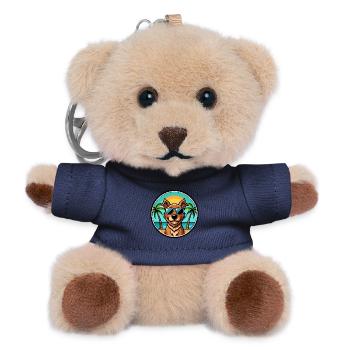 Pudelpointer Hunderasse Cartoon Sonnenbrille Strand - Teddy Schlüsselanhänger - Navy - Vorne