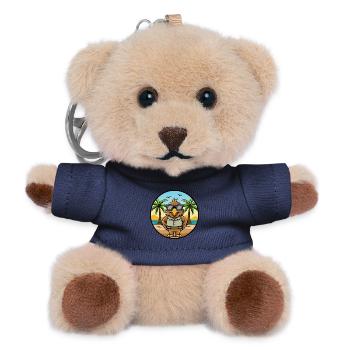 Hawk Lustige Cartoon Sommer Strand Sonnenbrille Aufkleber - Teddy Schlüsselanhänger - Navy - Vorne