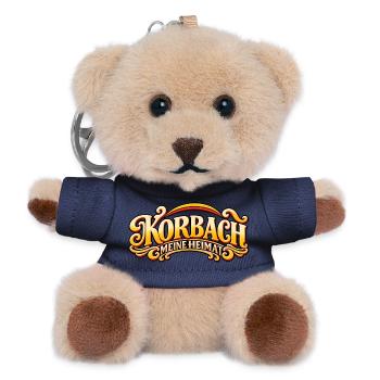 Korbach – Meine Heimat Retro Schriftzug - Teddy Schlüsselanhänger - Navy - Vorne