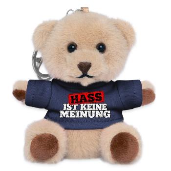 Hass ist keine Meinung - Teddy Schlüsselanhänger - Navy - Vorne