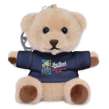 Long Beach Retro Vintage Ship Lighthouse Design - Teddy Schlüsselanhänger - Navy - Vorne