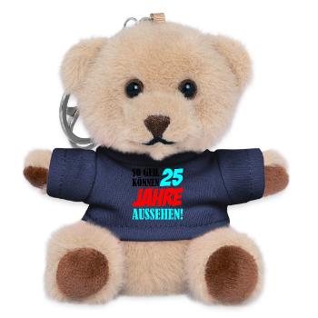 25 Jahre Aussehen – Retro Comic Stil - Teddy Schlüsselanhänger - Navy - Vorne