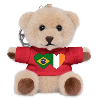 Brésil Irlande Drapeau Coeur - Porte-clés ourson - rouge - Devant