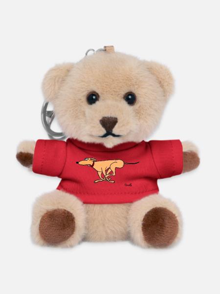 Ein junger Windhund, der geboren wurde, um zu laufen - Teddy Schlüsselanhänger - Rot