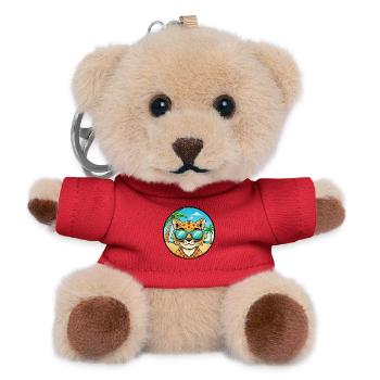 Australische gefleckte Nebelkatzenrasse Cartoon Beach - Teddy Schlüsselanhänger - Rot - Vorne