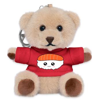 Kawaii, Nigiri, Saumon, Poisson, Riz, Cuisine japonaise - Porte-clés ourson - rouge - Devant