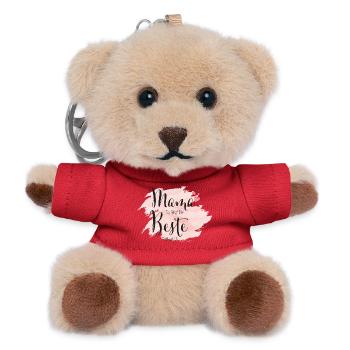 Mama du bist die Beste der Welt - Teddy Schlüsselanhänger - Rot - Vorne