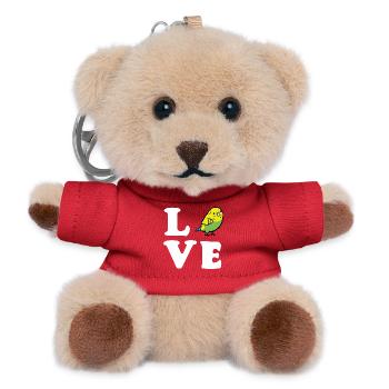 Love Wellensittich weiss - Teddy Schlüsselanhänger - Rot - Vorne