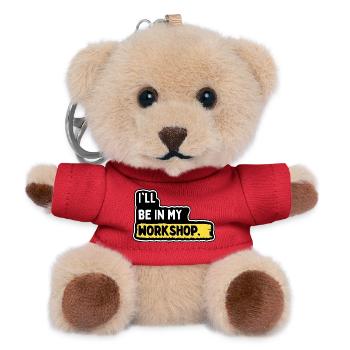 Ich bin in meiner Werkstatt - Teddy Schlüsselanhänger - Rot - Vorne