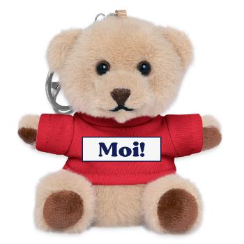 Finnland Moi Gruß - Teddy Schlüsselanhänger - Rot - Vorne