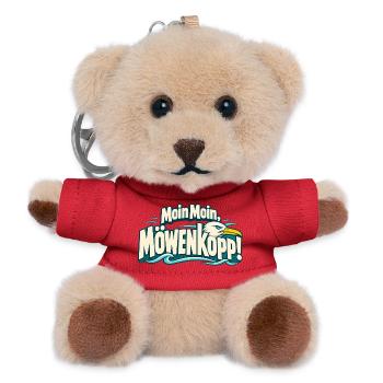 Moin Moin Möwenkopp Norddeutschland Küstenkind - Teddy Schlüsselanhänger - Rot - Vorne