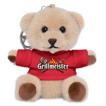 Grillmeister Flammen-Emblem - Teddy Schlüsselanhänger - Rot - Vorne
